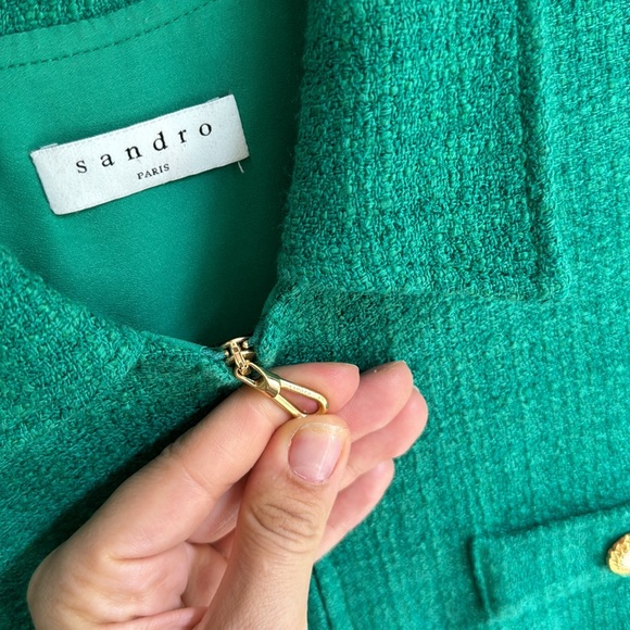 Sandro Jacky Zip Up Tweed Romper - Picture 9 of 10